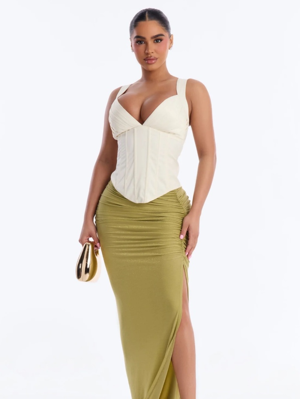 Cream Lace-Up Satin Corset Top | Fashion Nova | Size M